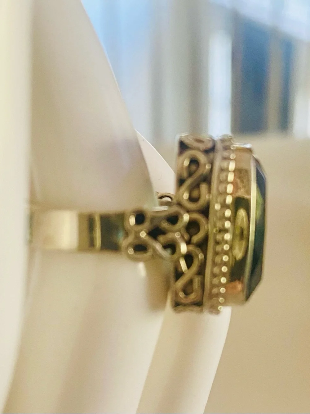 Sterling Silver Ring with Cushion Blue Topaz Gemstone
